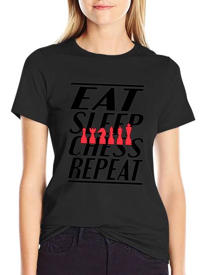 Eat Sleep Chess Repeat Black T-Shirt