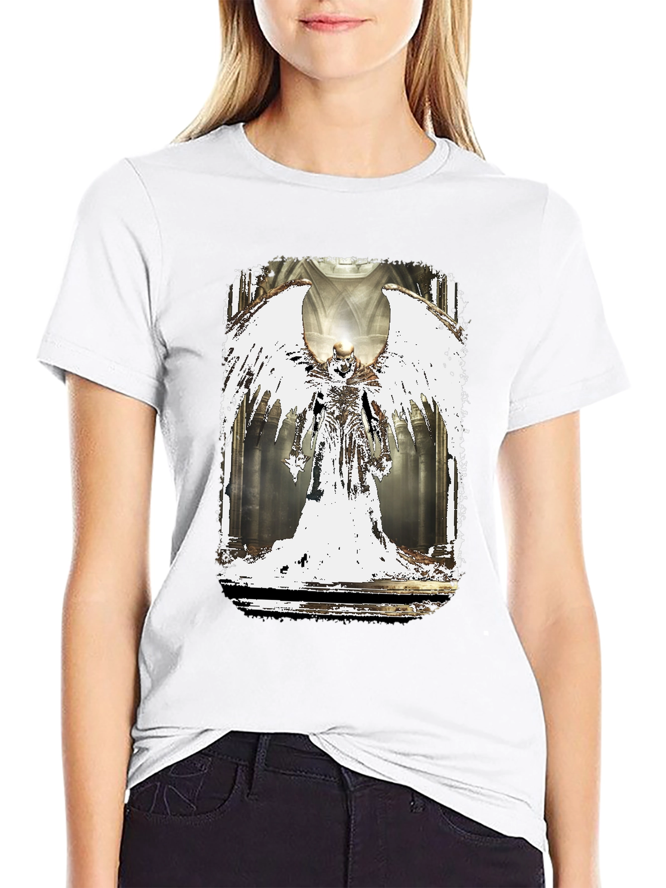Winged Angel Graphic Black T-Shirt