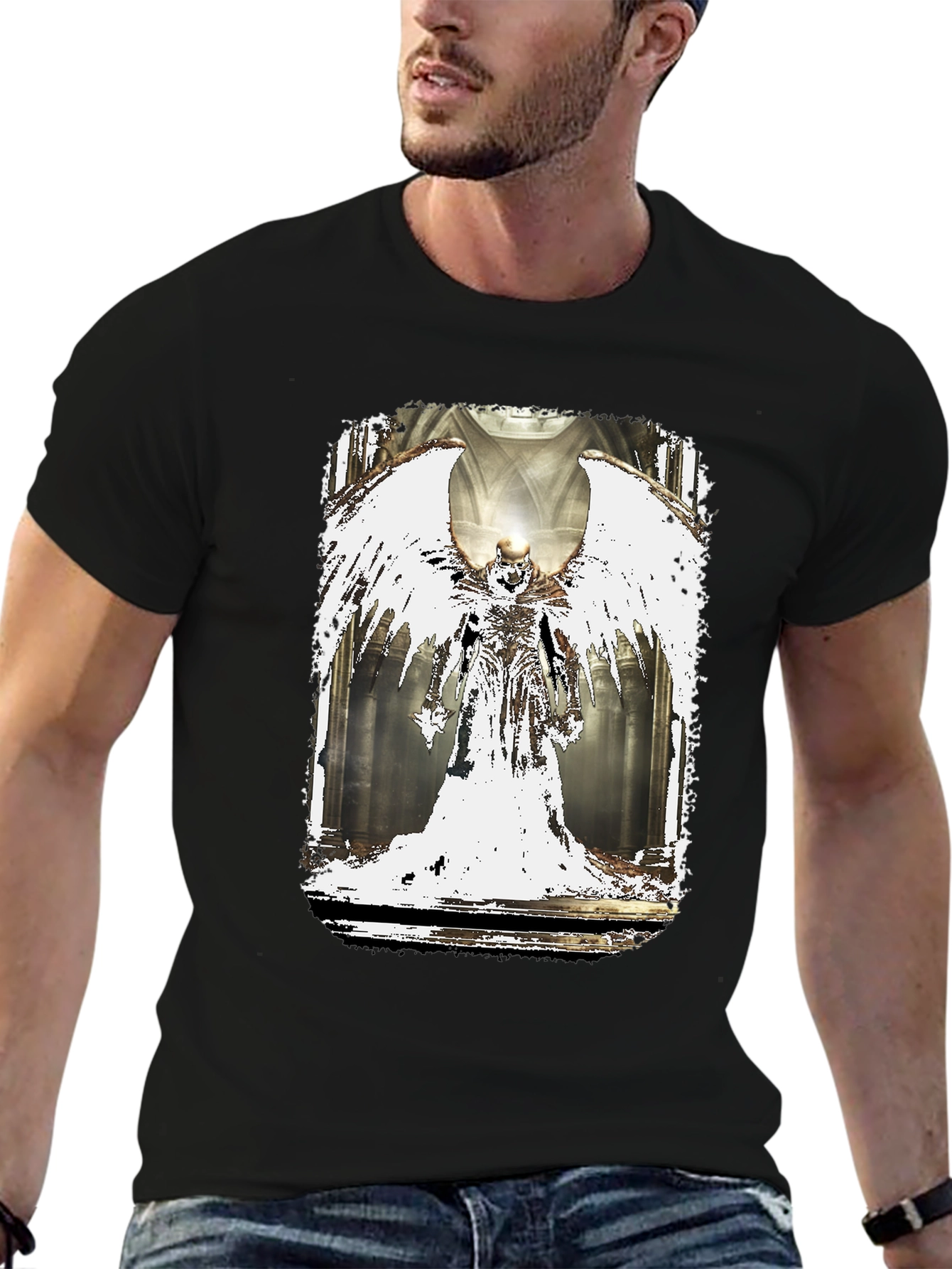 Winged Angel Graphic Black T-Shirt
