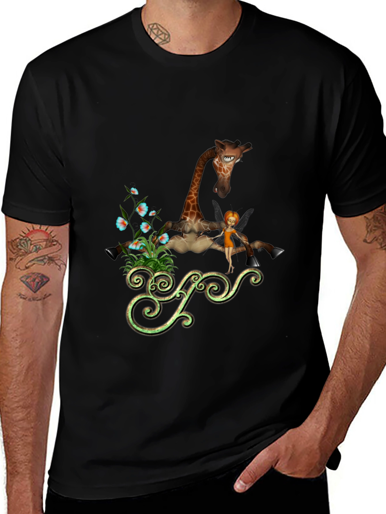 Whimsical Giraffe Graphic Tee - Unique Design