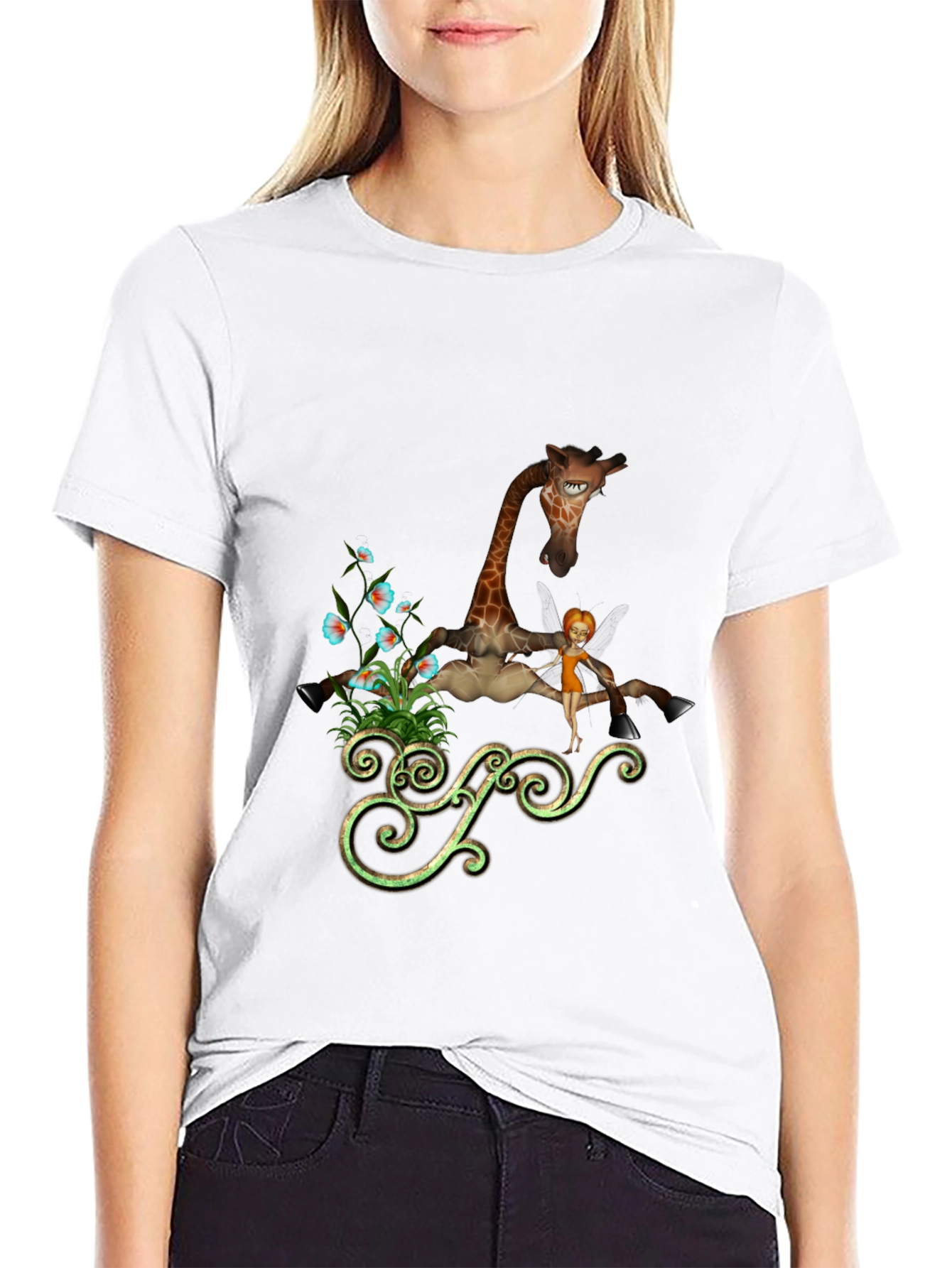 Whimsical Giraffe Graphic Tee - Unique Design