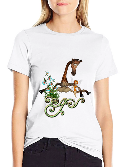 Whimsical Giraffe Graphic Tee - Unique Design