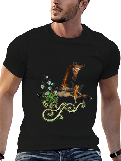 Whimsical Giraffe Graphic Tee - Unique Design
