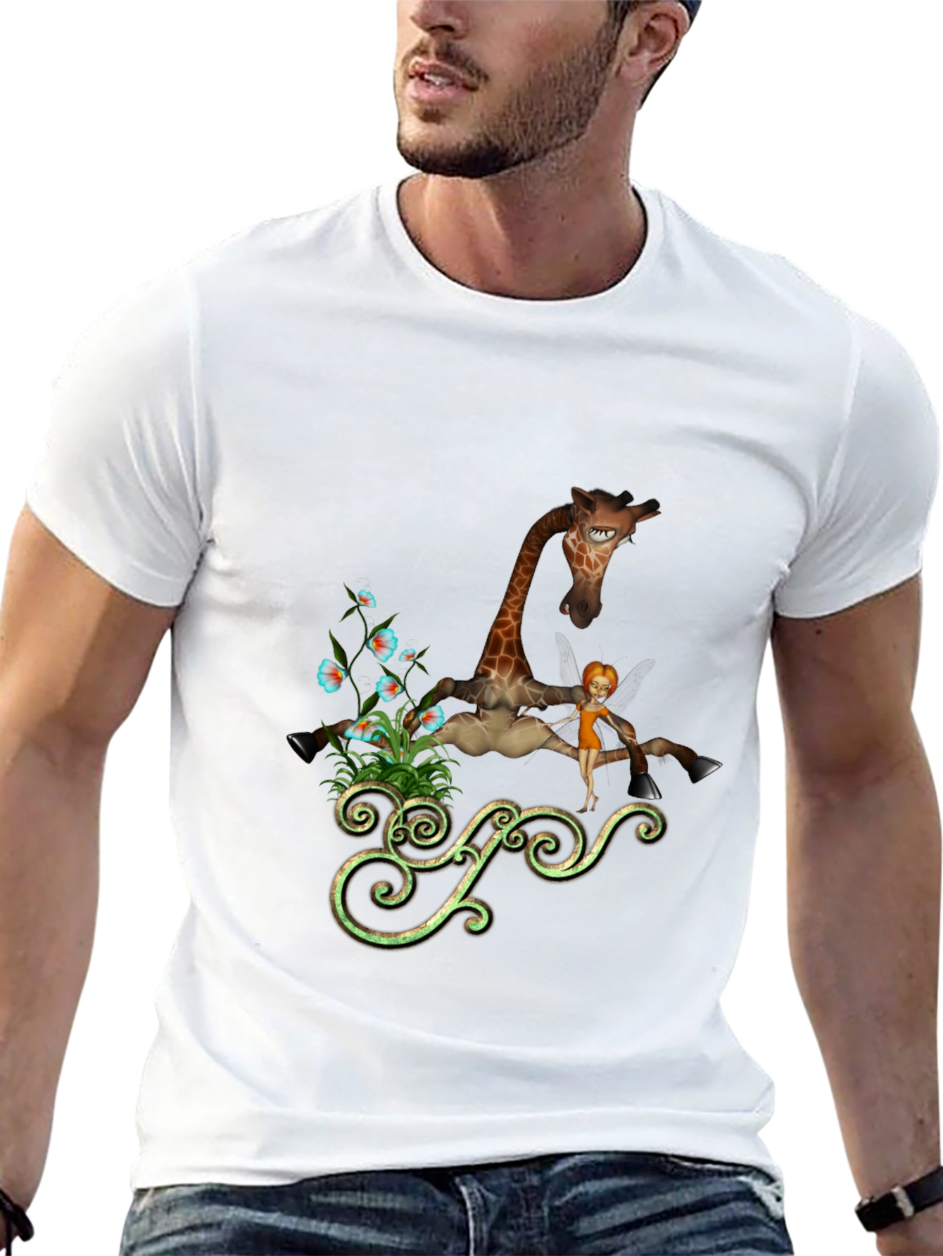 Whimsical Giraffe Graphic Tee - Unique Design
