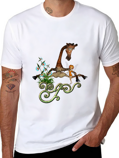 Whimsical Giraffe Graphic Tee - Unique Design