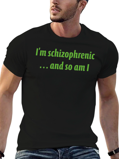 Schizophrenic Humor Graphic Tee - Black