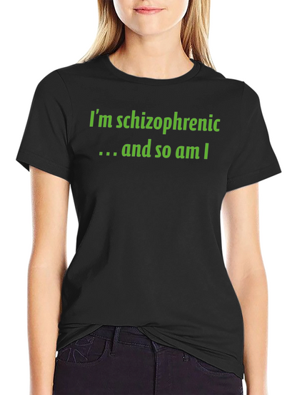 Schizophrenic Humor Graphic Tee - Black