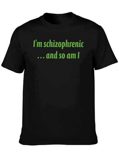 Schizophrenic Humor Graphic Tee - Black
