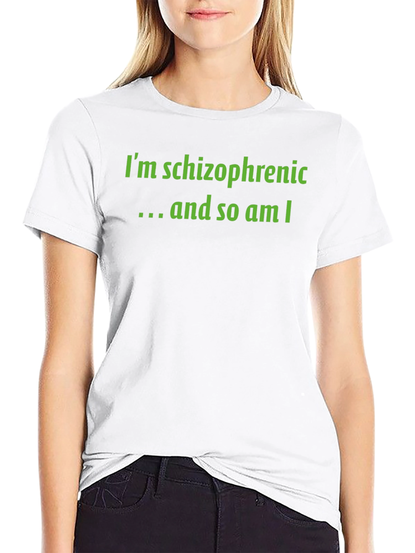 Schizophrenic Humor Graphic Tee - Black