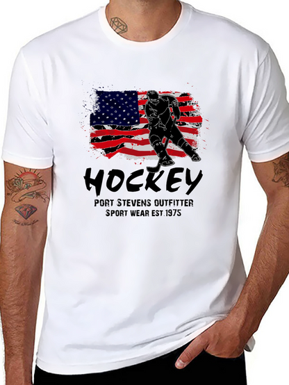 Hockey USA Flag Graphic T-Shirt