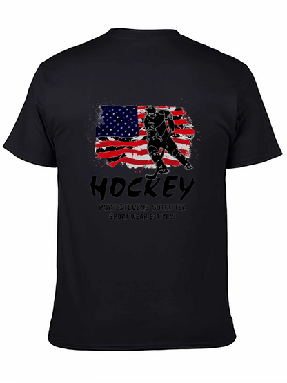 Hockey USA Flag Graphic T-Shirt