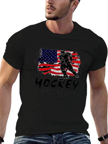 Hockey USA Flag Graphic T-Shirt