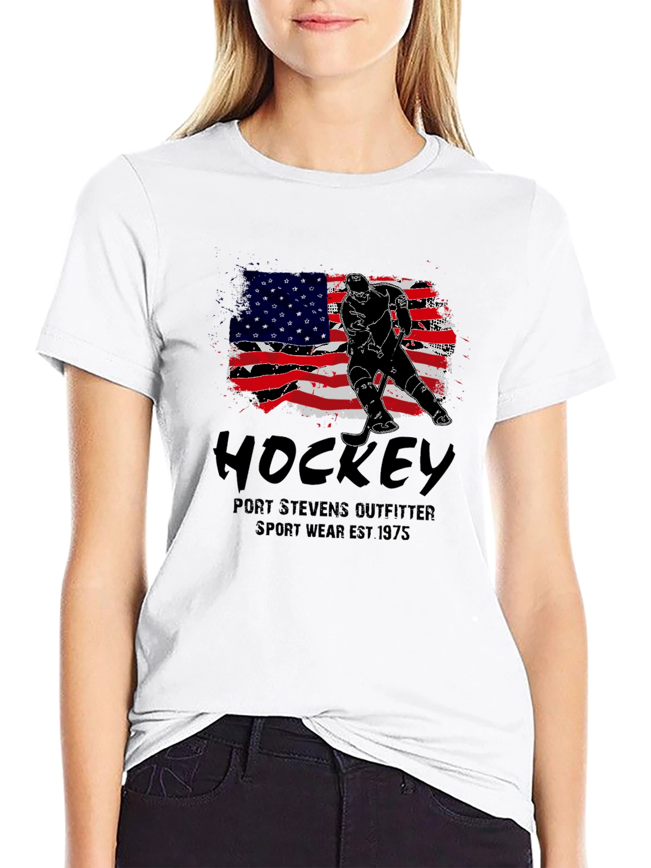 Hockey USA Flag Graphic T-Shirt