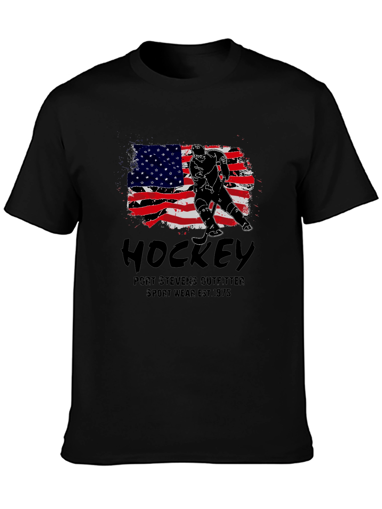 Hockey USA Flag Graphic T-Shirt