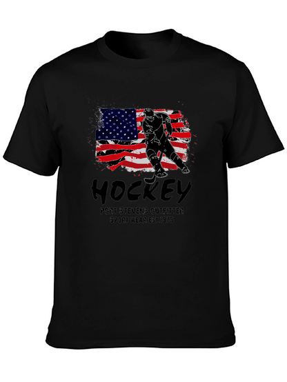 Hockey USA Flag Graphic T-Shirt