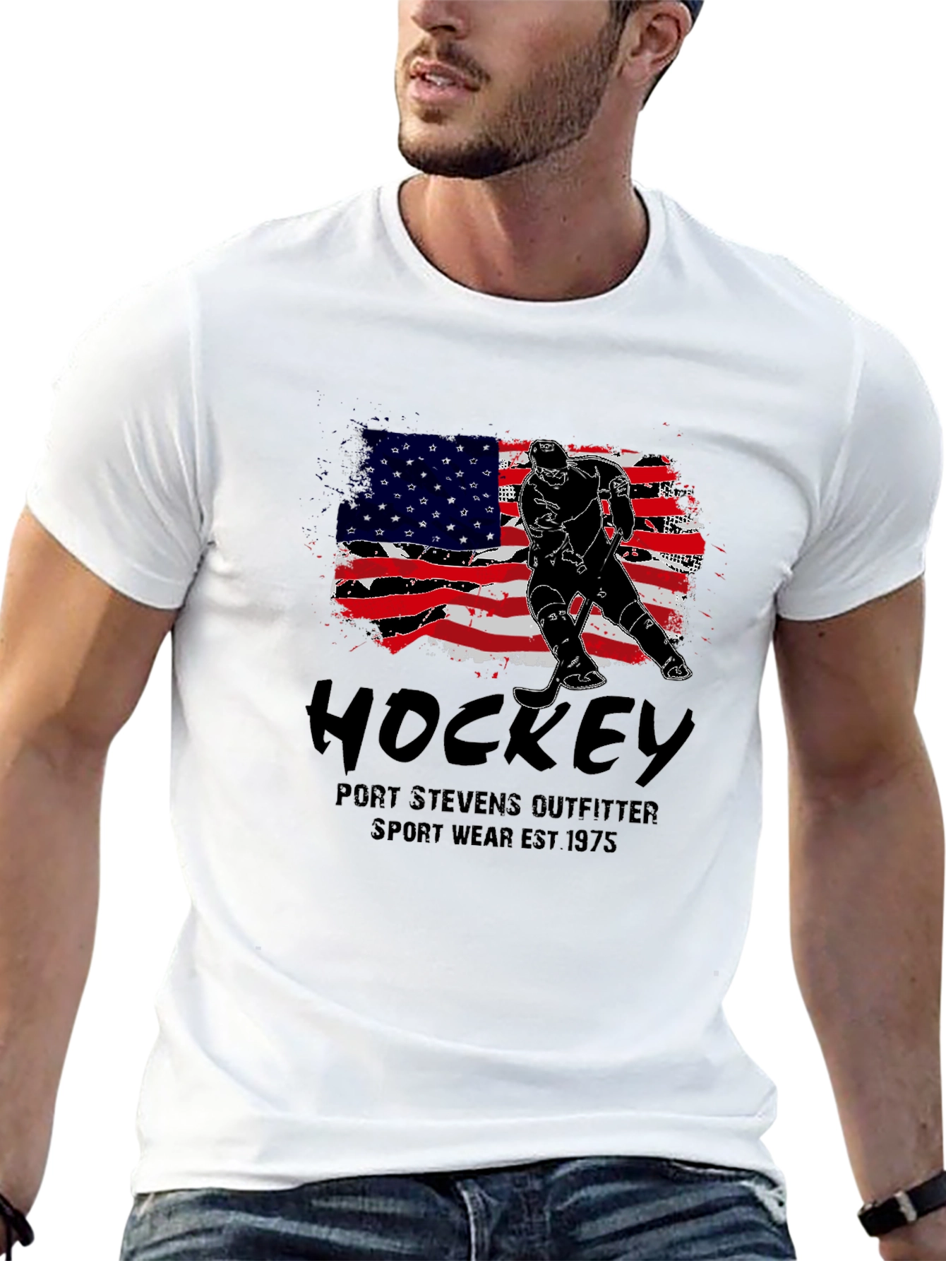 Hockey USA Flag Graphic T-Shirt