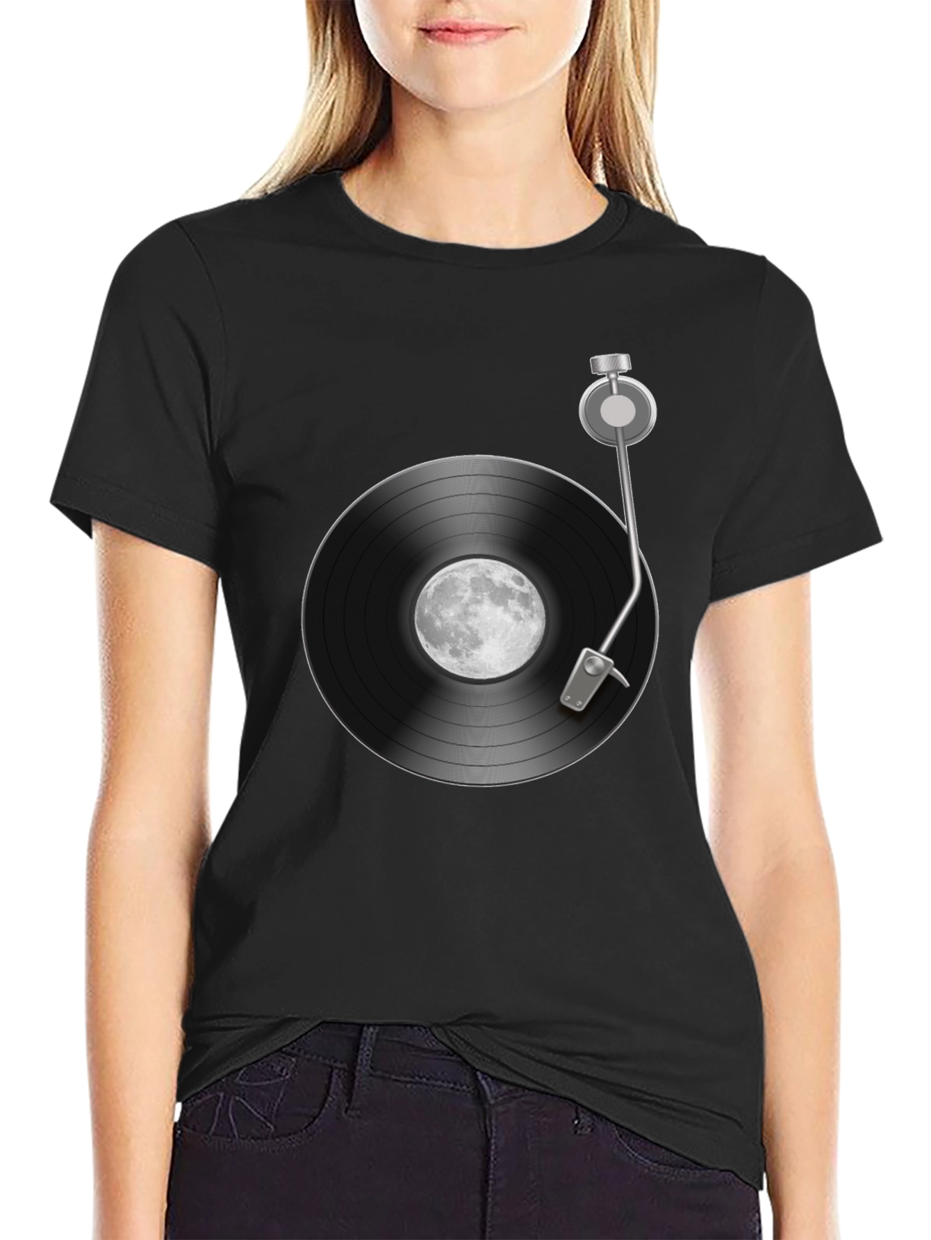 Moon Record Player Graphic Tee