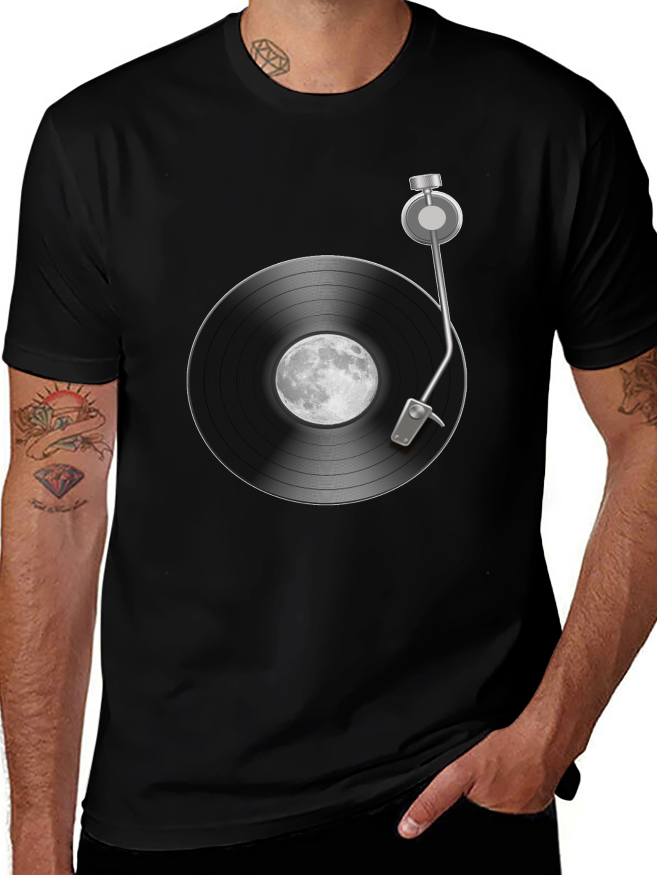 Moon Record Player Graphic Tee