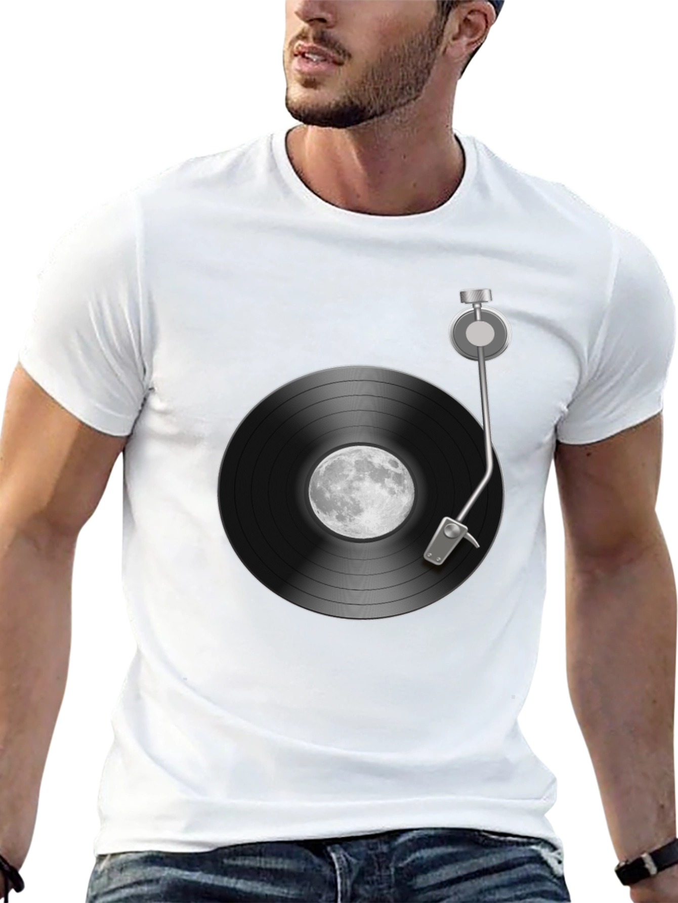 Moon Record Player Graphic Tee