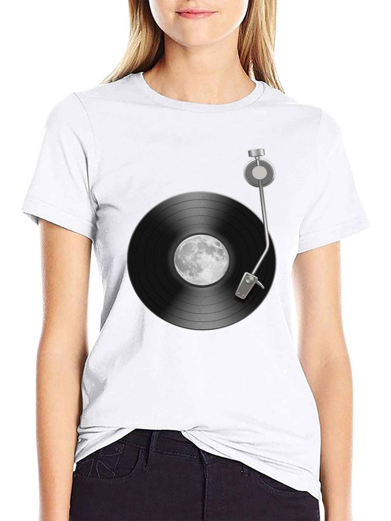 Moon Record Player Graphic Tee