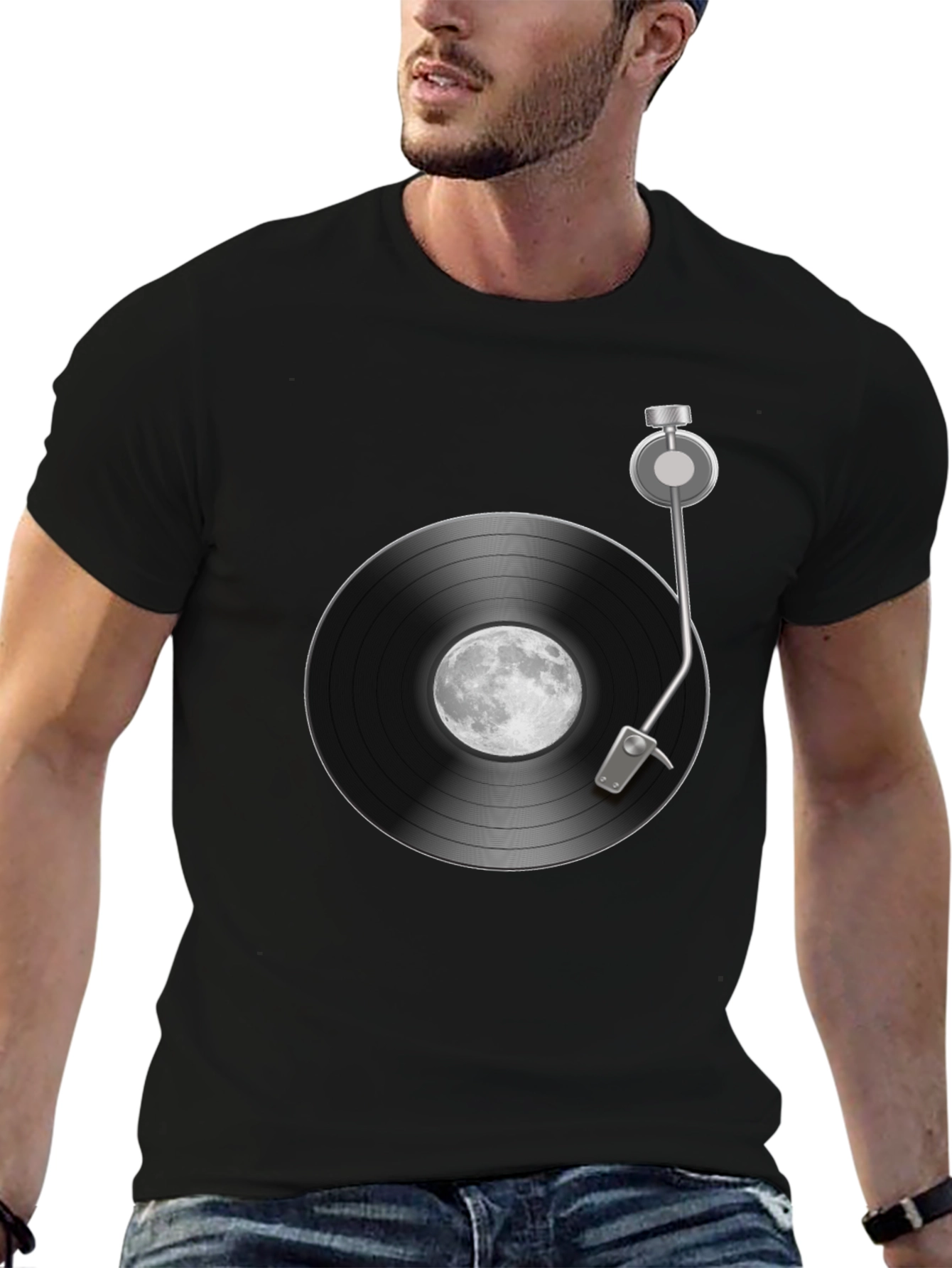 Moon Record Player Graphic Tee