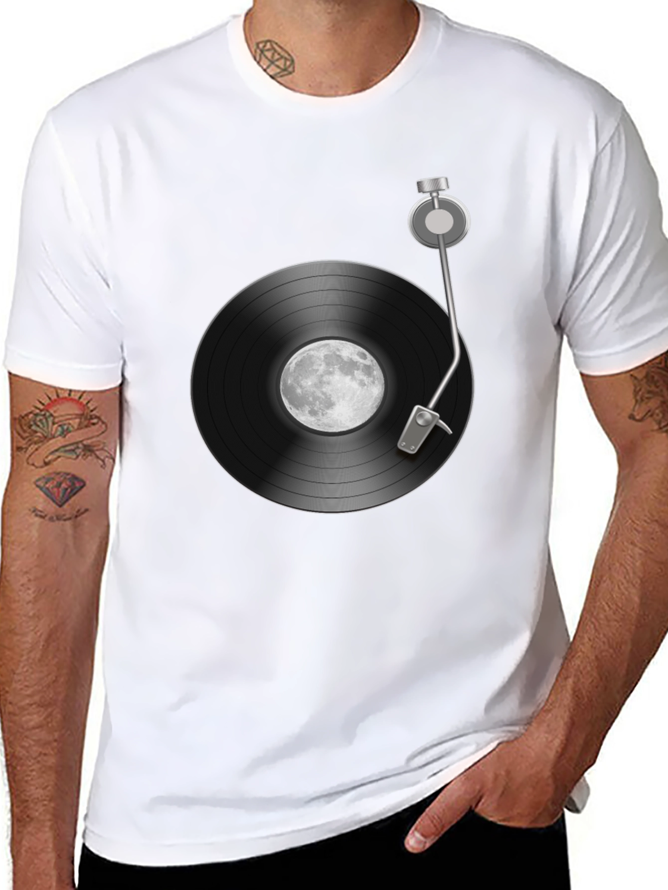 Moon Record Player Graphic Tee