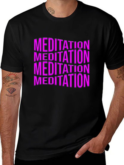 Meditation Graphic Print Black T-Shirt