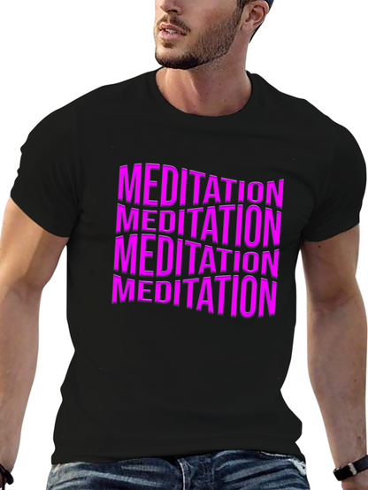 Meditation Graphic Print Black T-Shirt