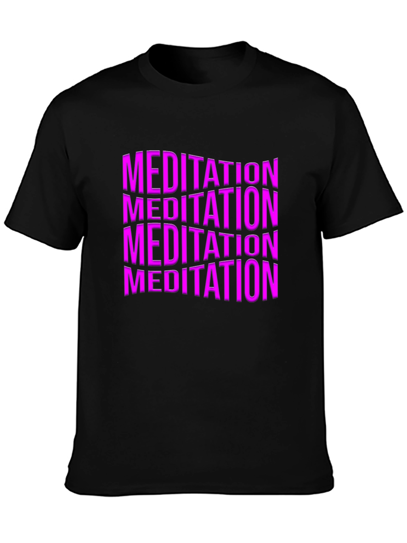 Meditation Graphic Print Black T-Shirt