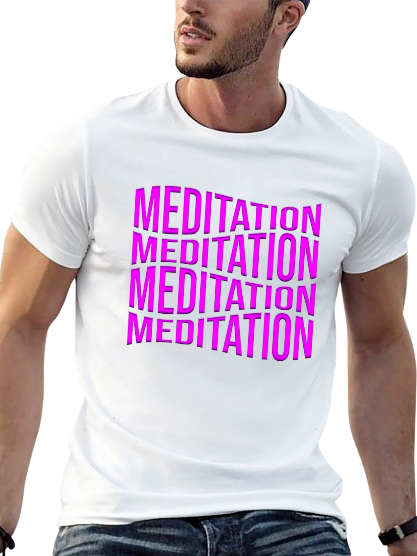 Meditation Graphic Print Black T-Shirt