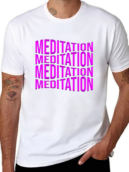 Meditation Graphic Print Black T-Shirt