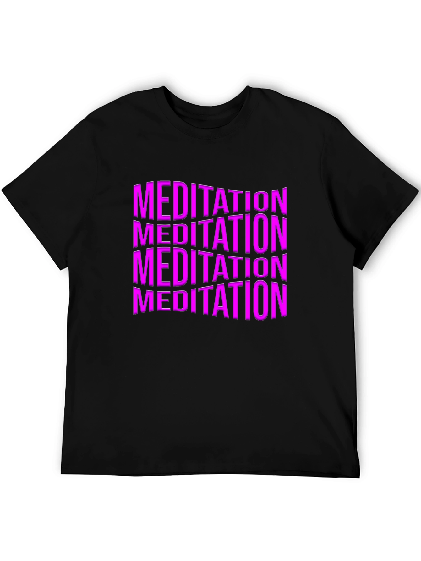 Meditation Graphic Print Black T-Shirt