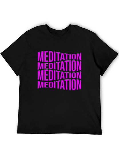 Meditation Graphic Print Black T-Shirt