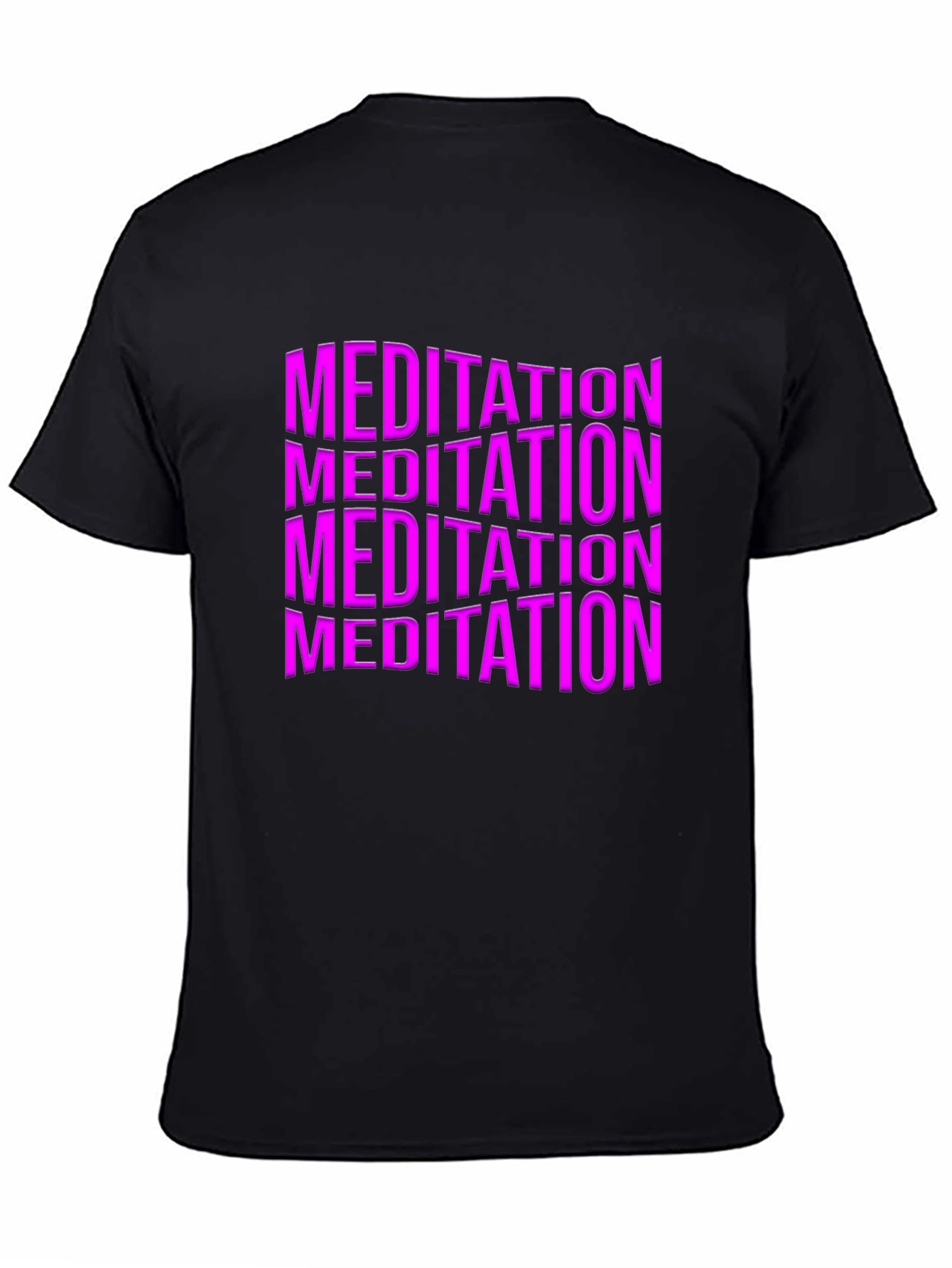 Meditation Graphic Print Black T-Shirt
