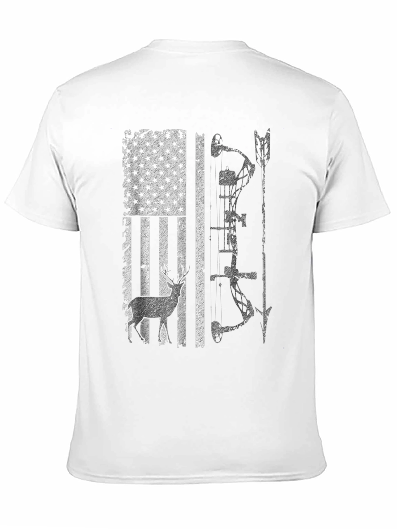 Hunting Bow Deer American Flag Graphic Tee