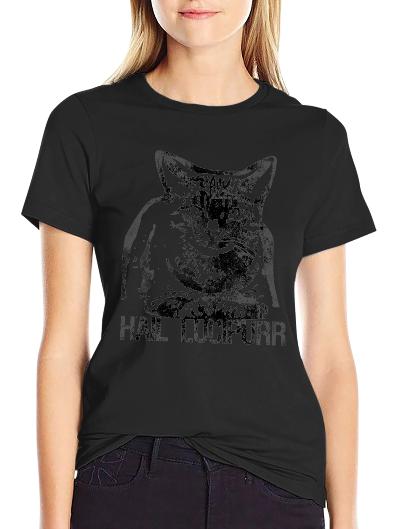 Hail Lucipurr T-Shirt - Dark Humor Cat Tee