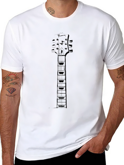 Guitar Neck Graphic Tee - Rocker Style Shirt