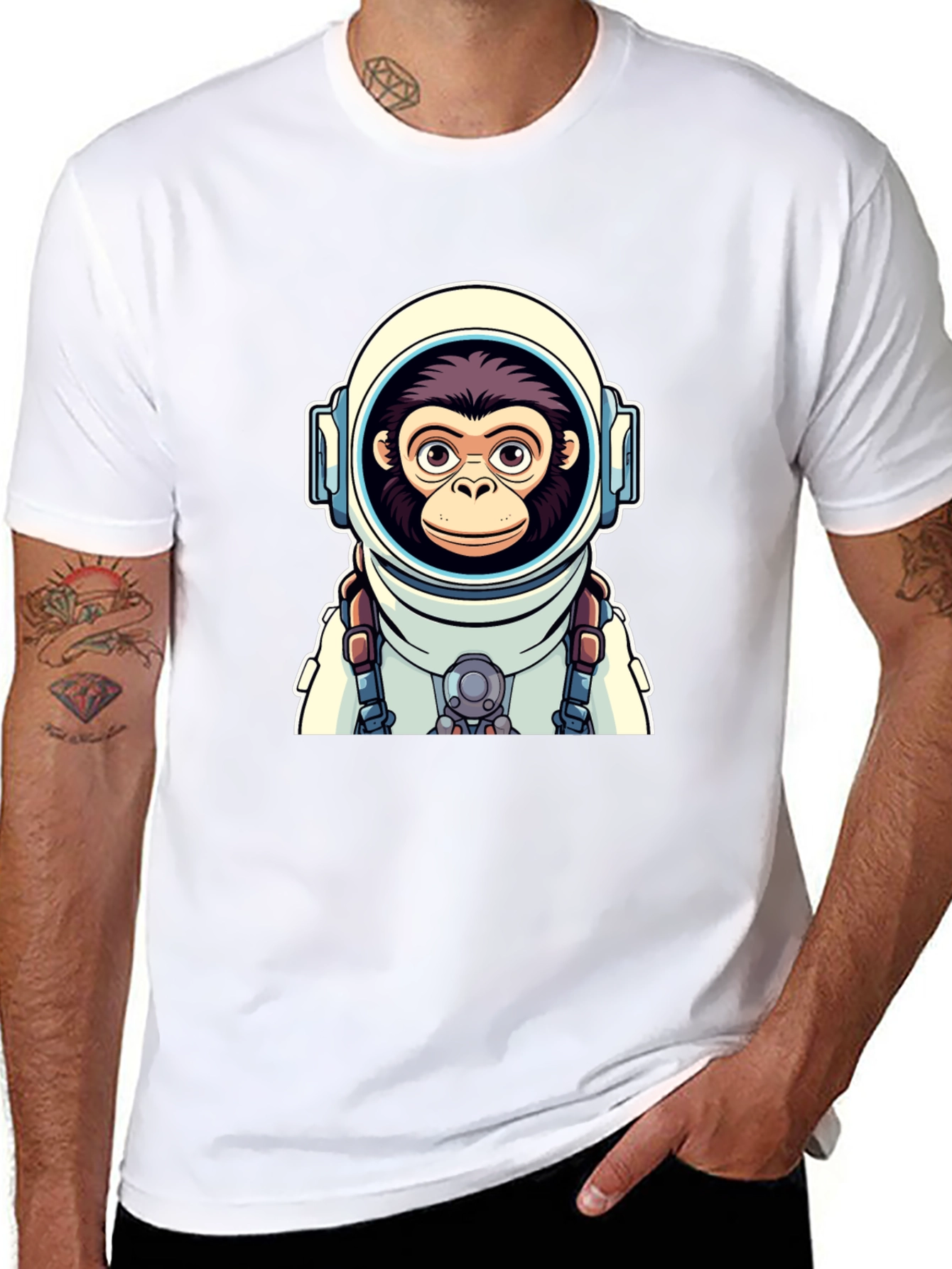 Astro-Monkey Graphic Tee - Black