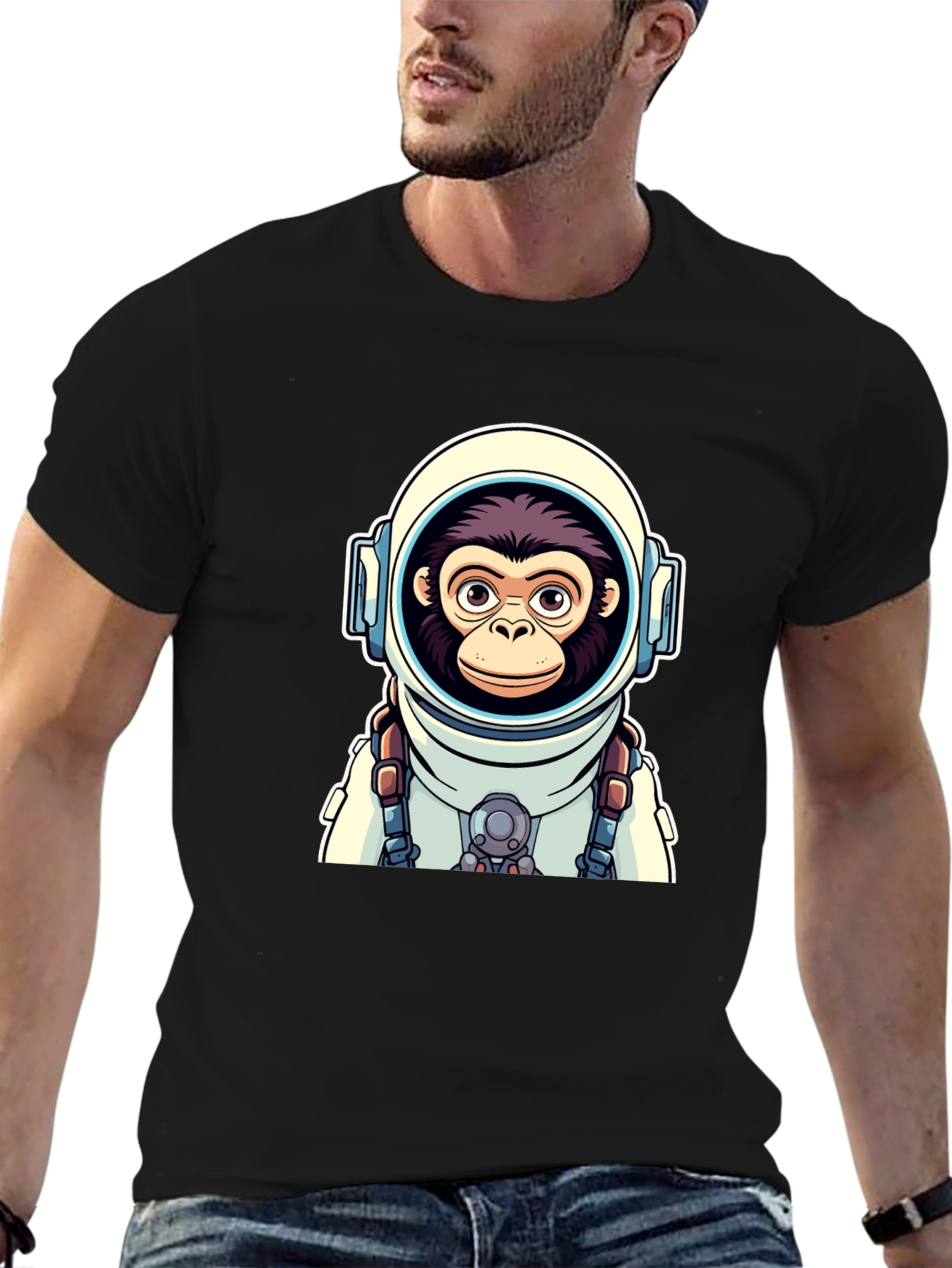 Astro-Monkey Graphic Tee - Black