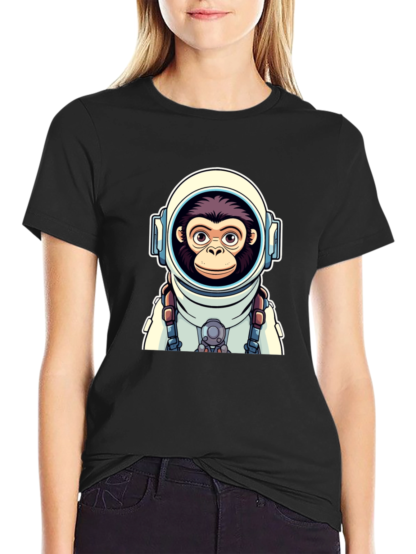 Astro-Monkey Graphic Tee - Black