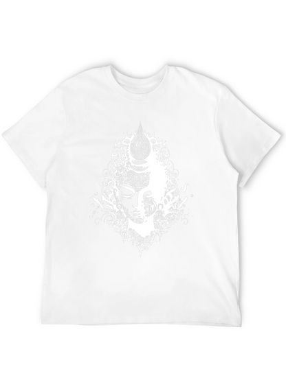 Abstract Buddha Graphic Tee - Black