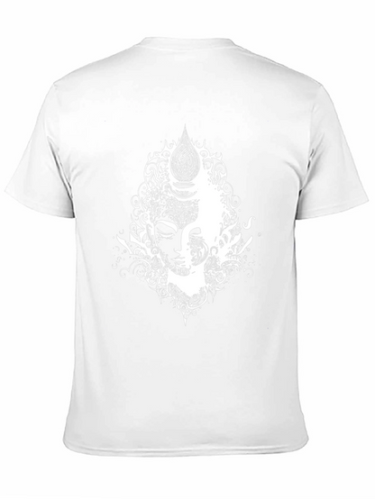 Abstract Buddha Graphic Tee - Black