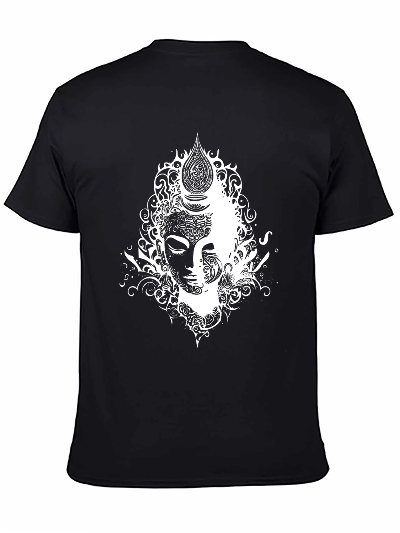Abstract Buddha Graphic Tee - Black