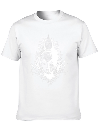 Abstract Buddha Graphic Tee - Black