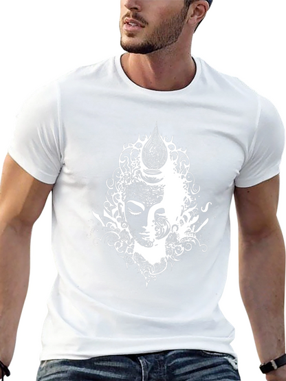 Abstract Buddha Graphic Tee - Black