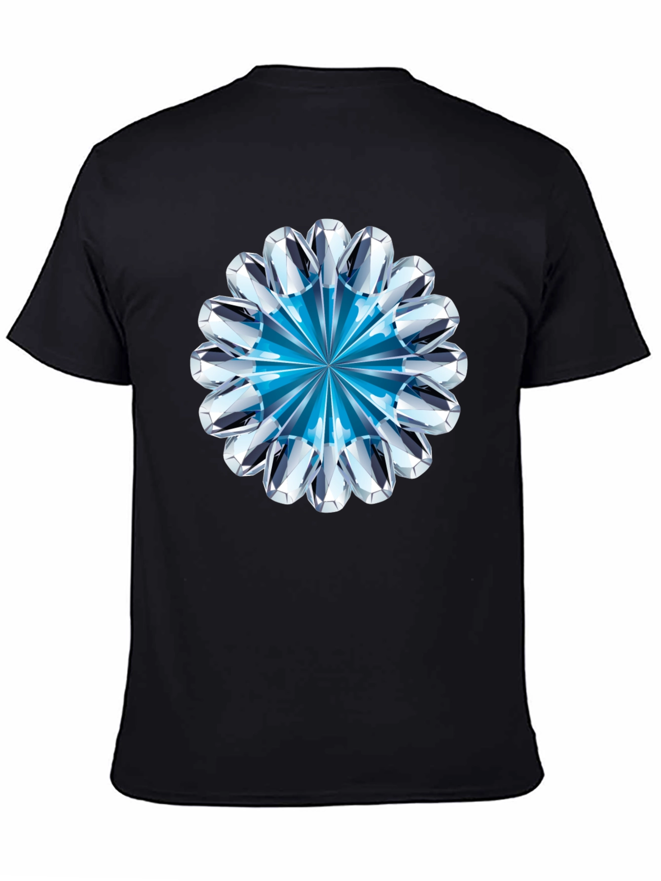 Diamond Flower Graphic Black T-Shirt