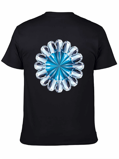 Diamond Flower Graphic Black T-Shirt