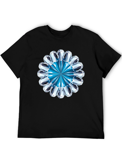 Diamond Flower Graphic Black T-Shirt