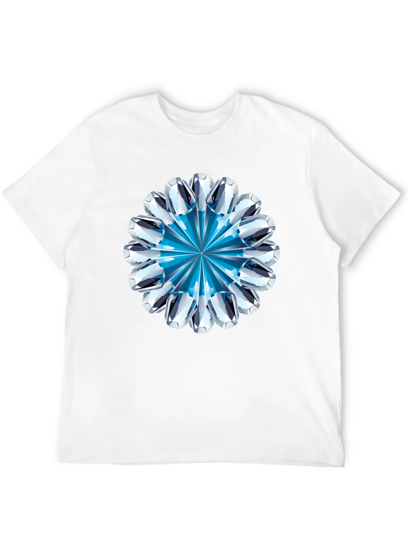 Diamond Flower Graphic Black T-Shirt