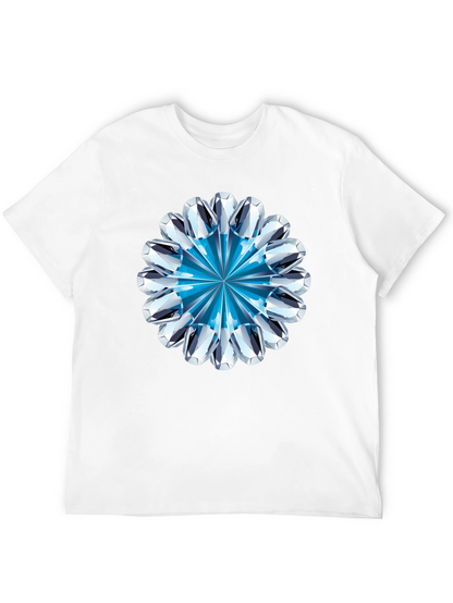 Diamond Flower Graphic Black T-Shirt